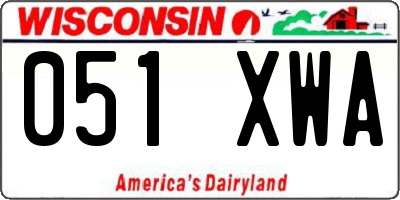 WI license plate 051XWA