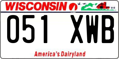 WI license plate 051XWB