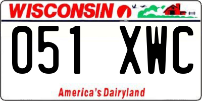 WI license plate 051XWC