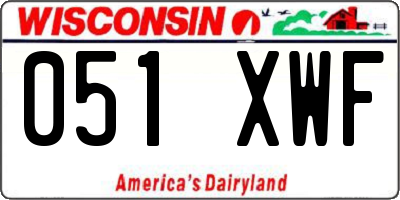 WI license plate 051XWF