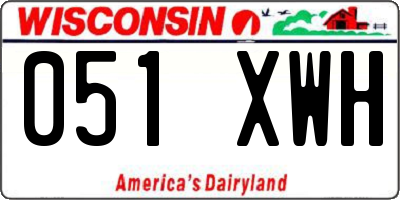 WI license plate 051XWH