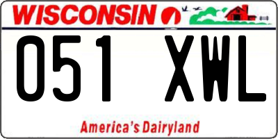 WI license plate 051XWL