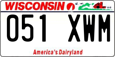 WI license plate 051XWM