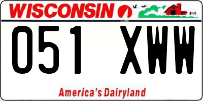 WI license plate 051XWW