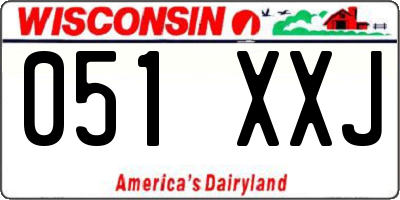 WI license plate 051XXJ