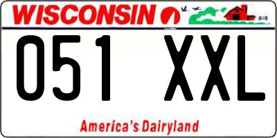 WI license plate 051XXL