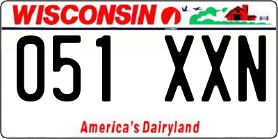 WI license plate 051XXN