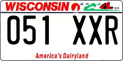 WI license plate 051XXR