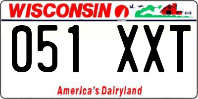 WI license plate 051XXT