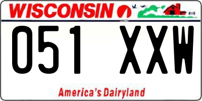 WI license plate 051XXW