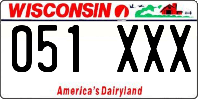 WI license plate 051XXX
