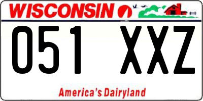 WI license plate 051XXZ