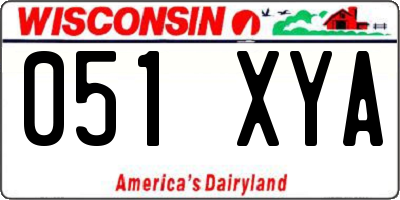 WI license plate 051XYA