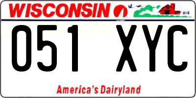 WI license plate 051XYC