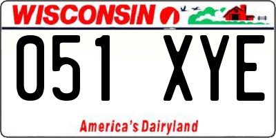 WI license plate 051XYE
