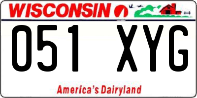 WI license plate 051XYG