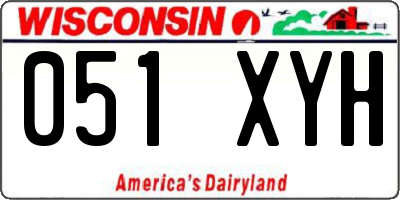 WI license plate 051XYH