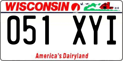 WI license plate 051XYI