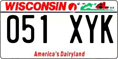WI license plate 051XYK