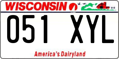WI license plate 051XYL