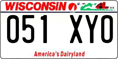 WI license plate 051XYO