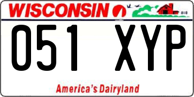 WI license plate 051XYP
