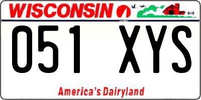 WI license plate 051XYS