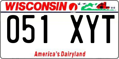 WI license plate 051XYT