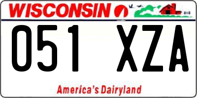 WI license plate 051XZA