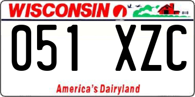 WI license plate 051XZC