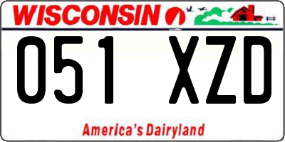 WI license plate 051XZD