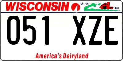 WI license plate 051XZE