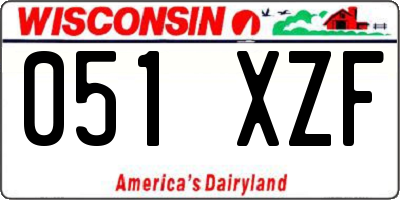WI license plate 051XZF