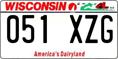 WI license plate 051XZG