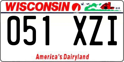 WI license plate 051XZI