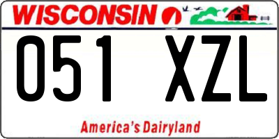 WI license plate 051XZL
