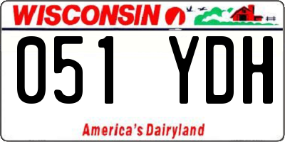 WI license plate 051YDH