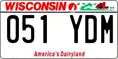 WI license plate 051YDM