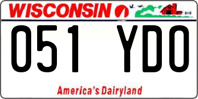 WI license plate 051YDO