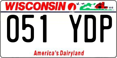 WI license plate 051YDP