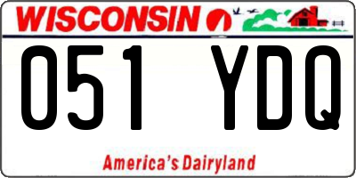 WI license plate 051YDQ