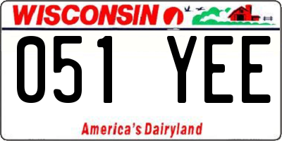 WI license plate 051YEE
