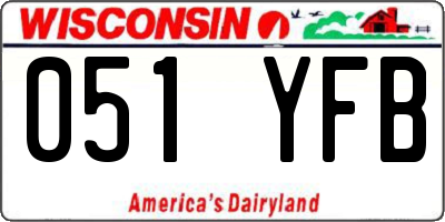 WI license plate 051YFB