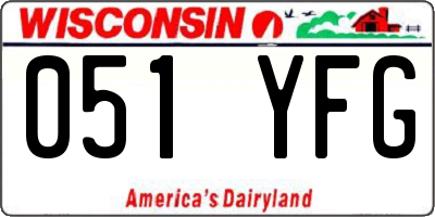 WI license plate 051YFG