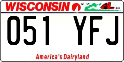 WI license plate 051YFJ