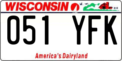 WI license plate 051YFK