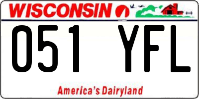 WI license plate 051YFL