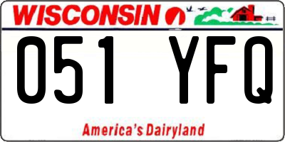 WI license plate 051YFQ