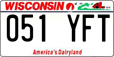 WI license plate 051YFT