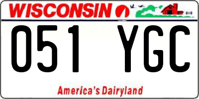 WI license plate 051YGC